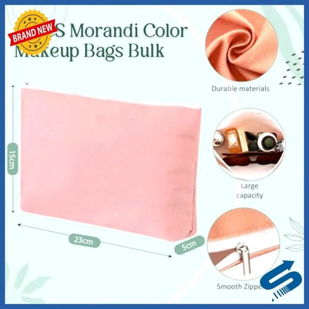 Reusable Tote Bags and Makeup Pouches Set Polyester Cotton Travel Organizer